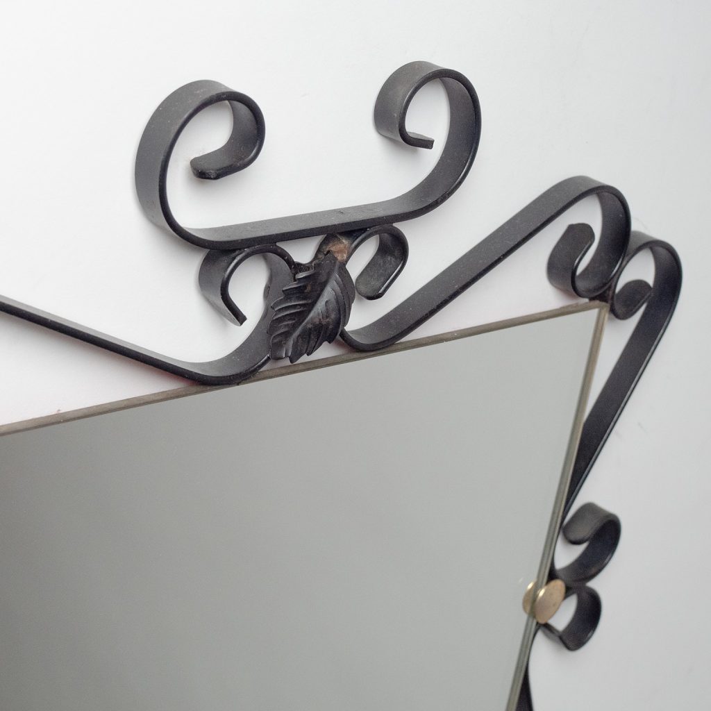 French Wrought Iron Mirror, 1960s