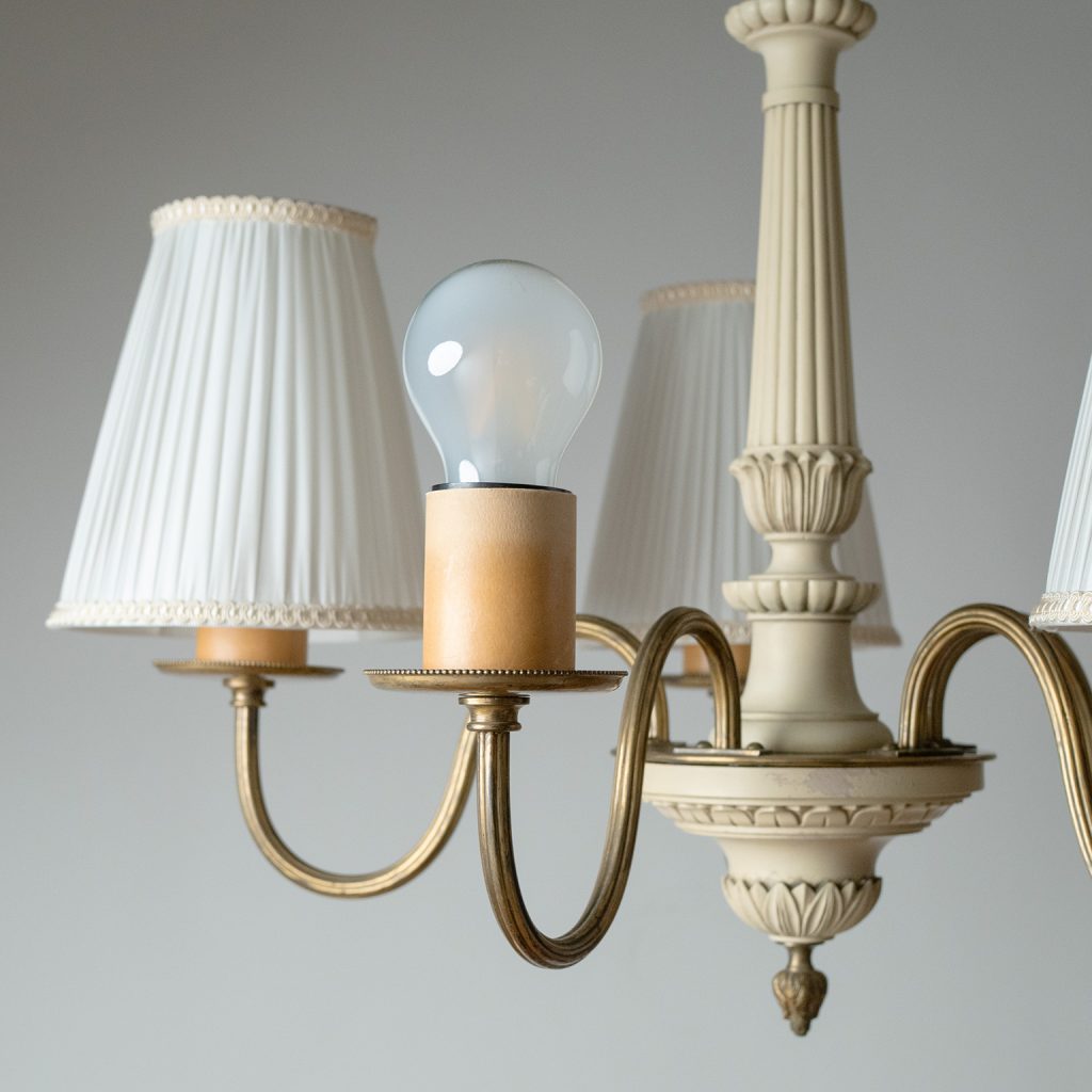 Bertil Brisborg Nordiska Kompaniet Brass And Wood Chandelier, circa 1940