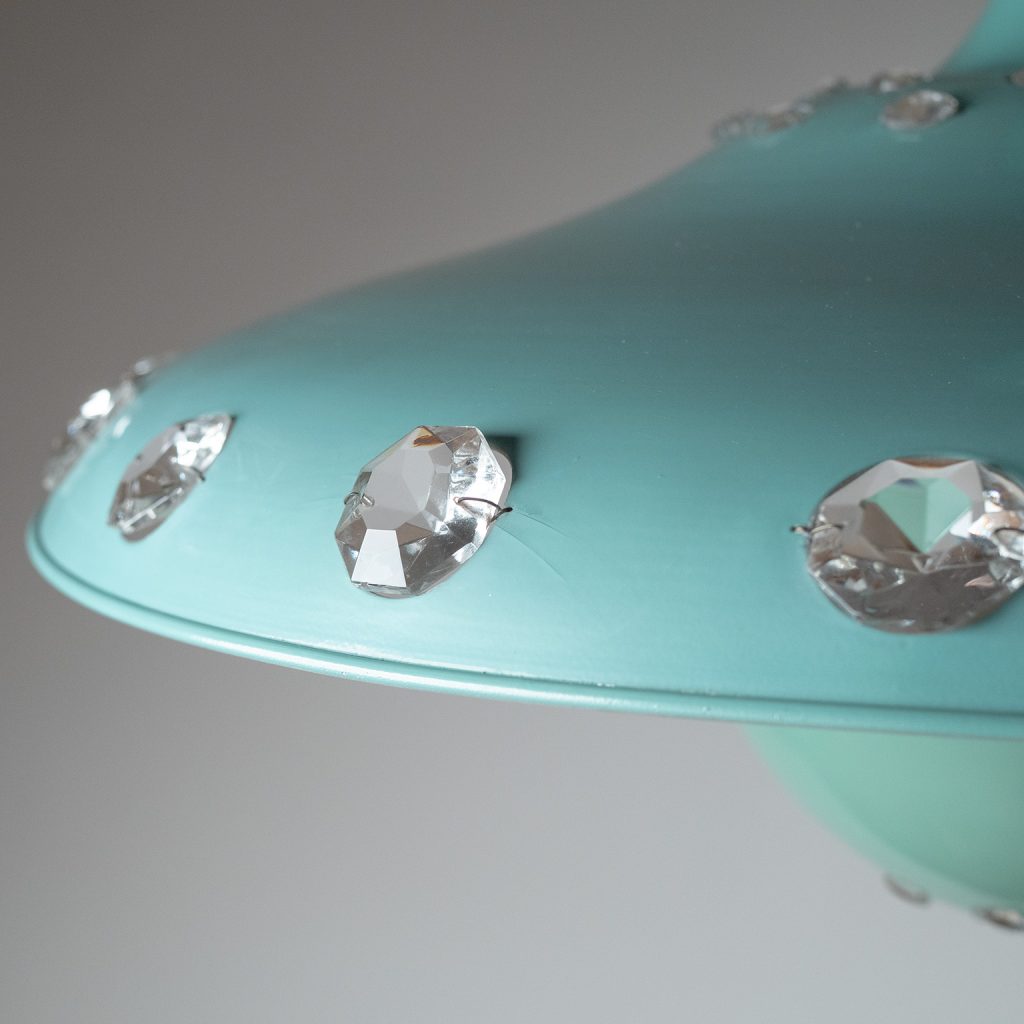 Large Italian Pendant With Crystals, circa 1950