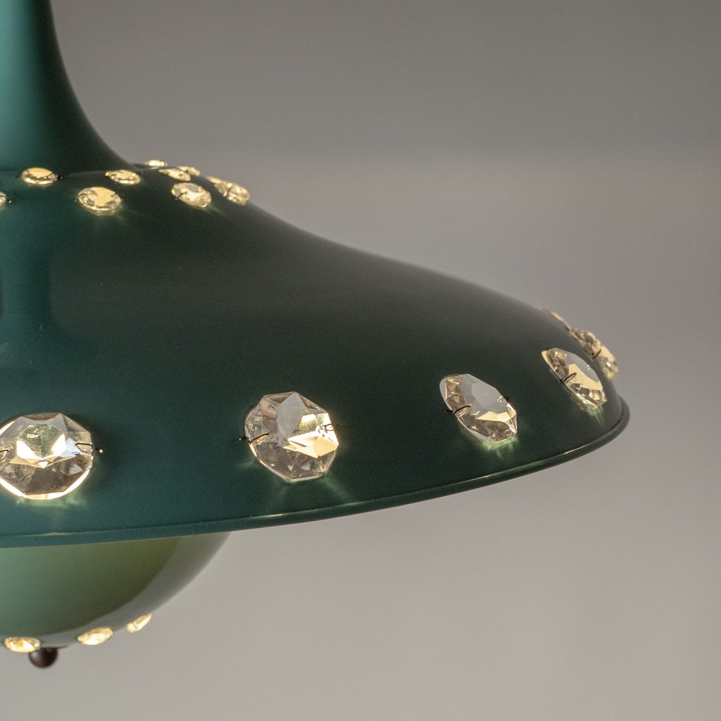 Large Italian Pendant With Crystals, circa 1950
