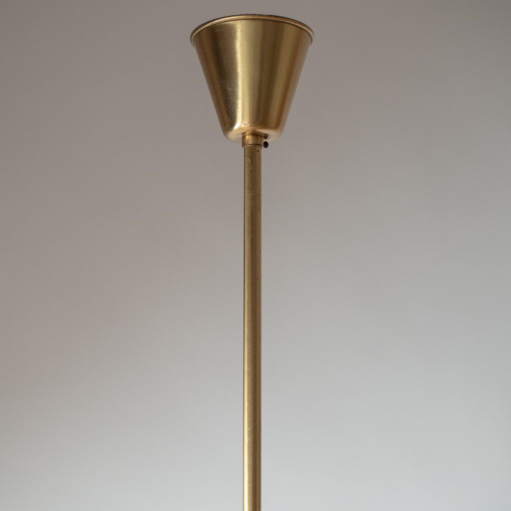 Swedish Brass And Glass Pendant, 1940s