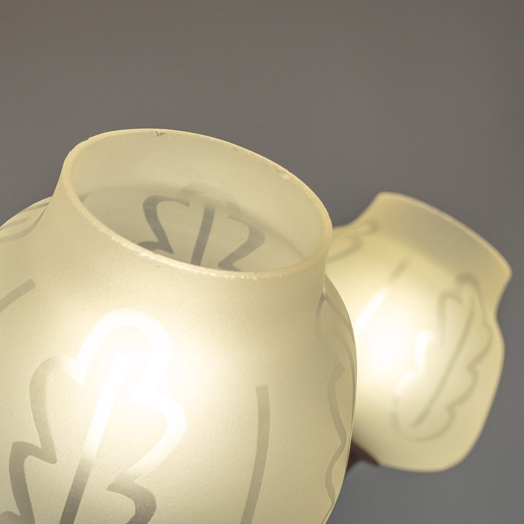 Swedish Brass And Glass Chandelier, 1940s