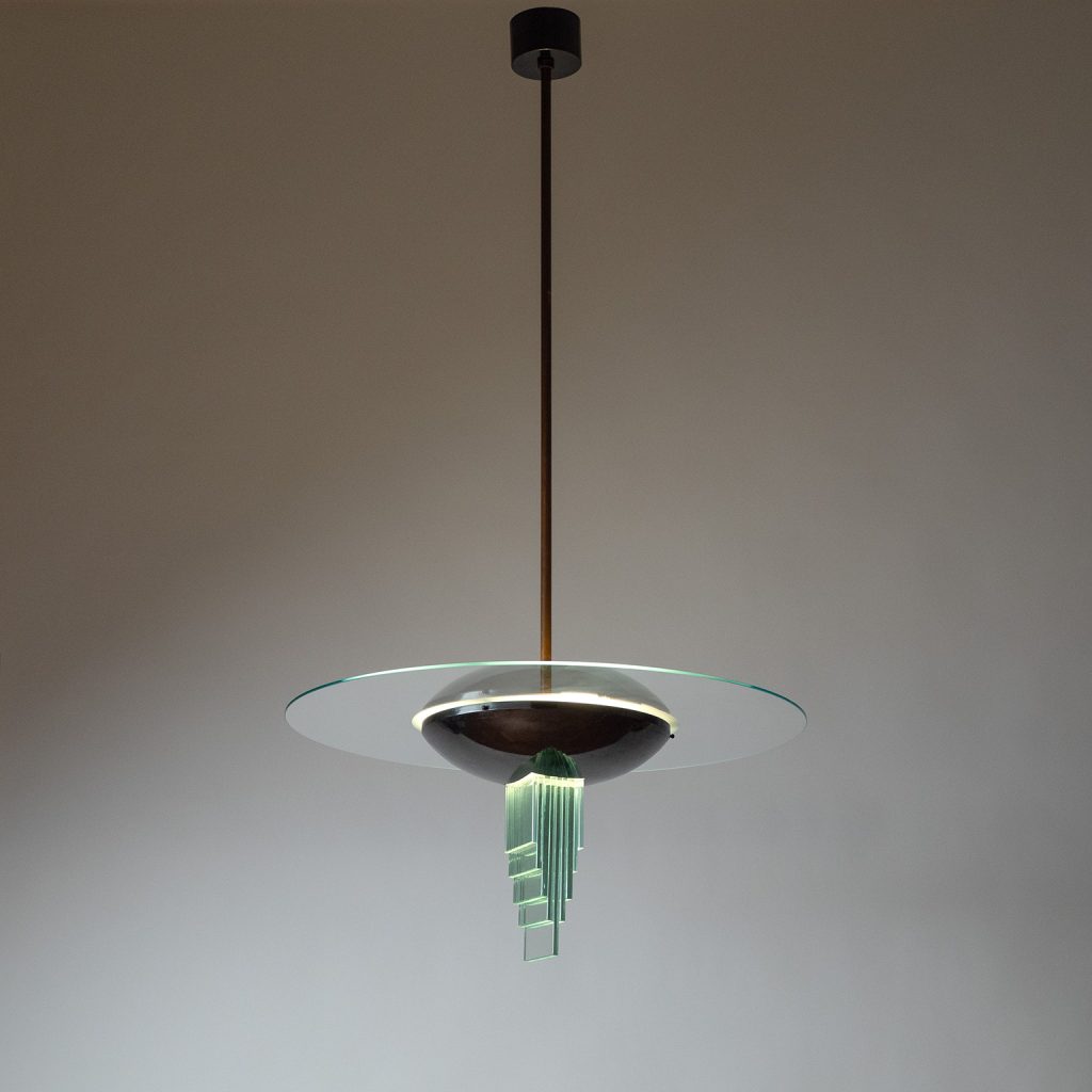 Large Italian Art Deco Pendant, Pietro Chiesa, Gio Ponti, 1930s