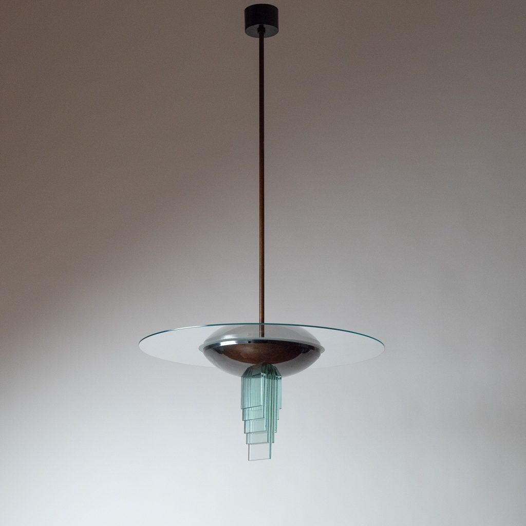 Large Italian Art Deco Pendant, Pietro Chiesa, Gio Ponti, 1930s