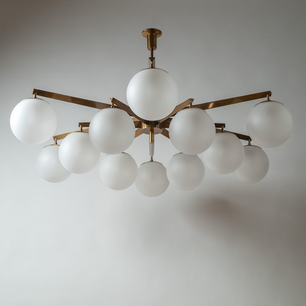 Angelo Lelii Stella A 12 Chandelier, circa 1960