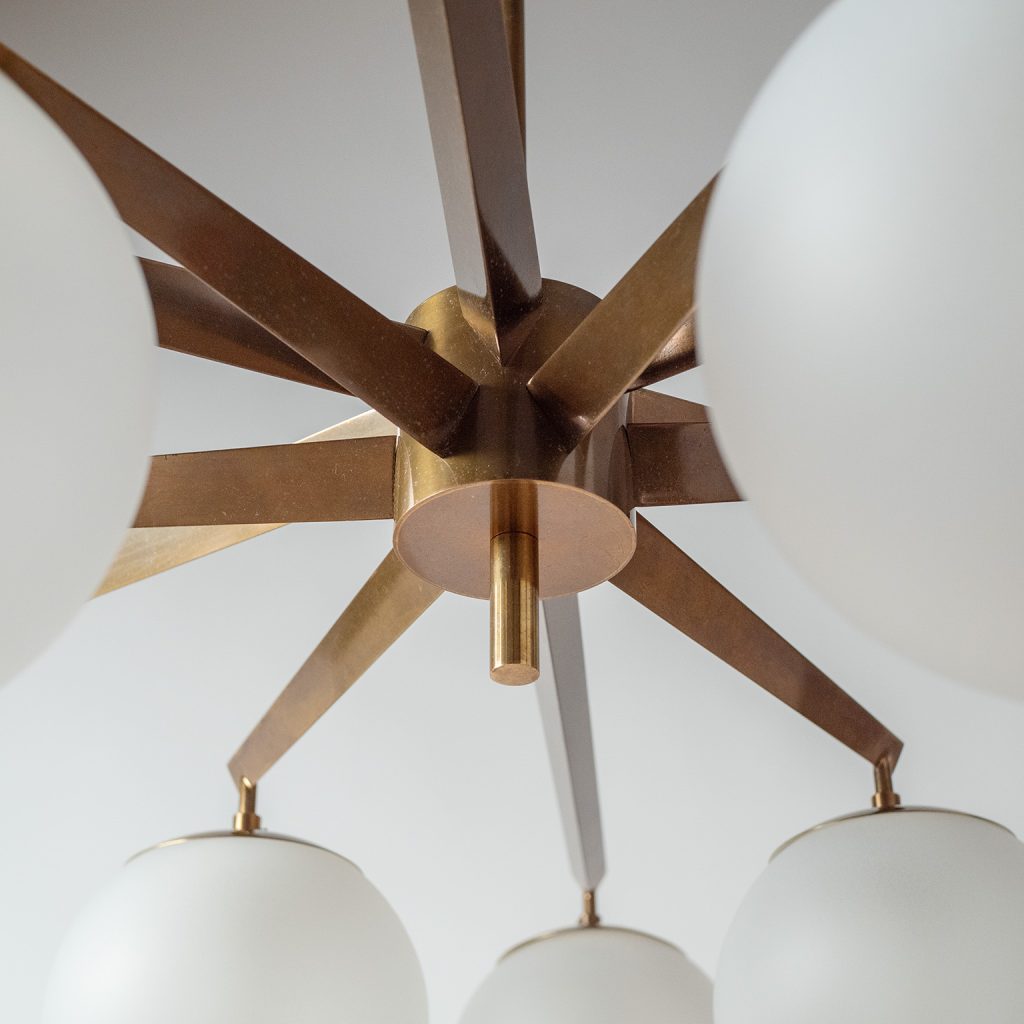 Angelo Lelii Stella A 12 Chandelier, circa 1960