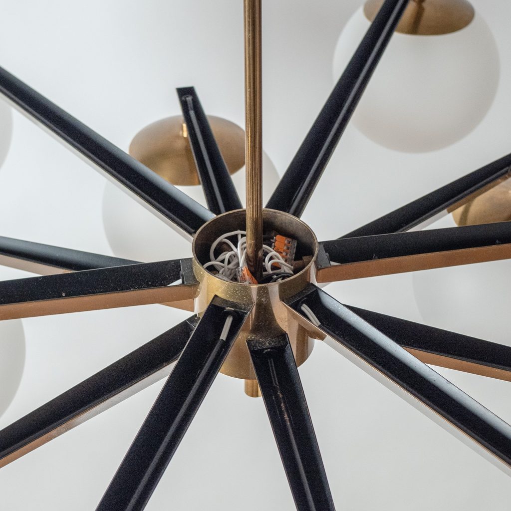 Angelo Lelii Stella A 12 Chandelier, circa 1960