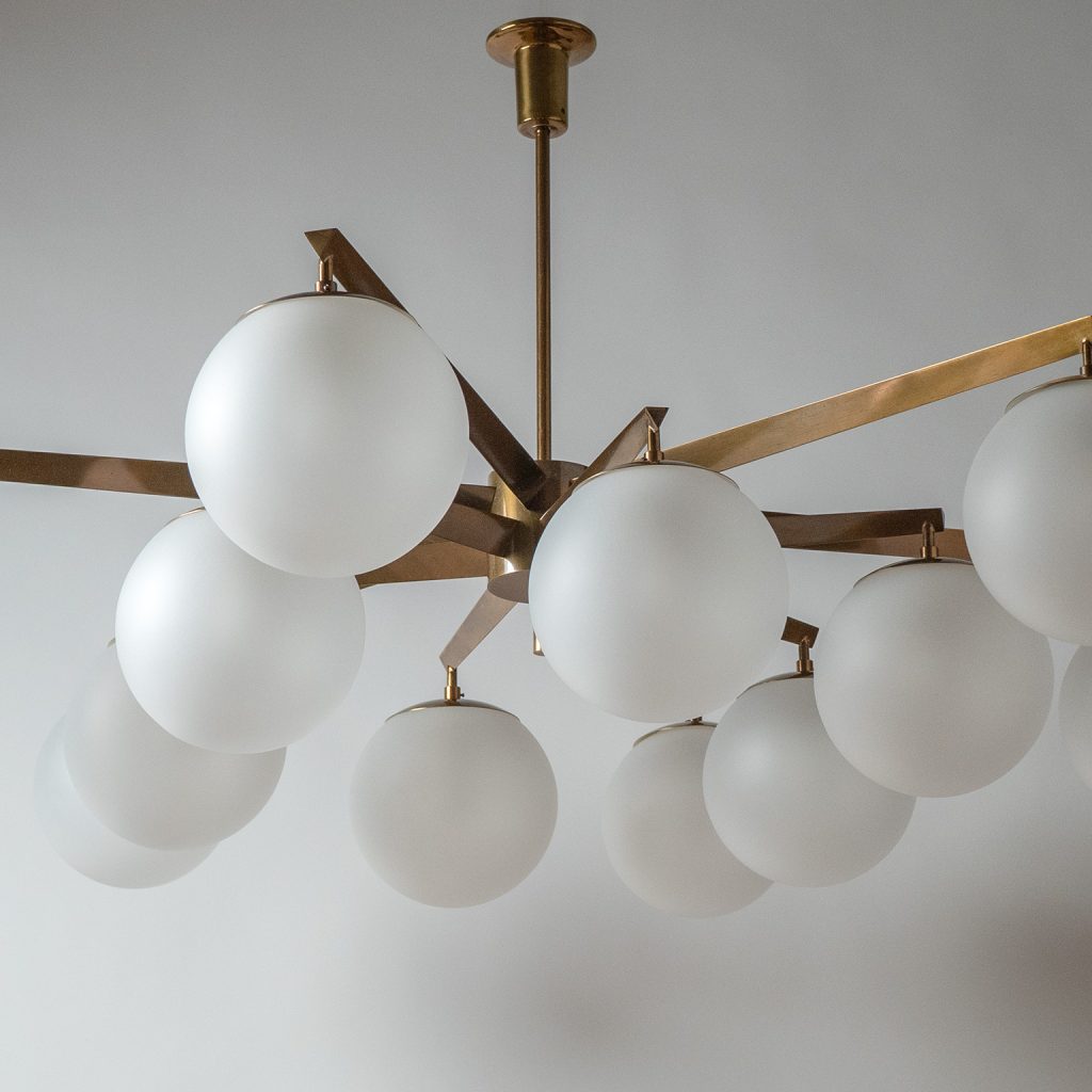 Angelo Lelii Stella A 12 Chandelier, circa 1960