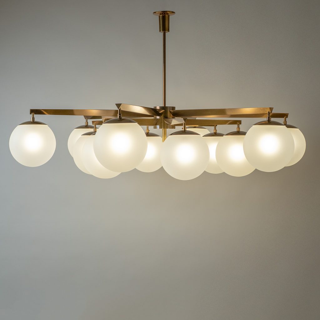 Angelo Lelii Stella A 12 Chandelier, circa 1960