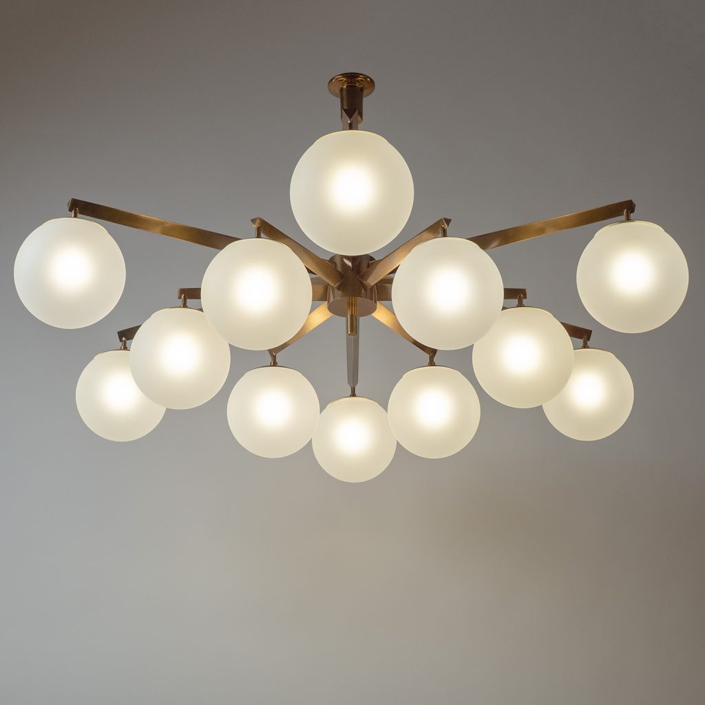 Angelo Lelii Stella A 12 Chandelier, circa 1960