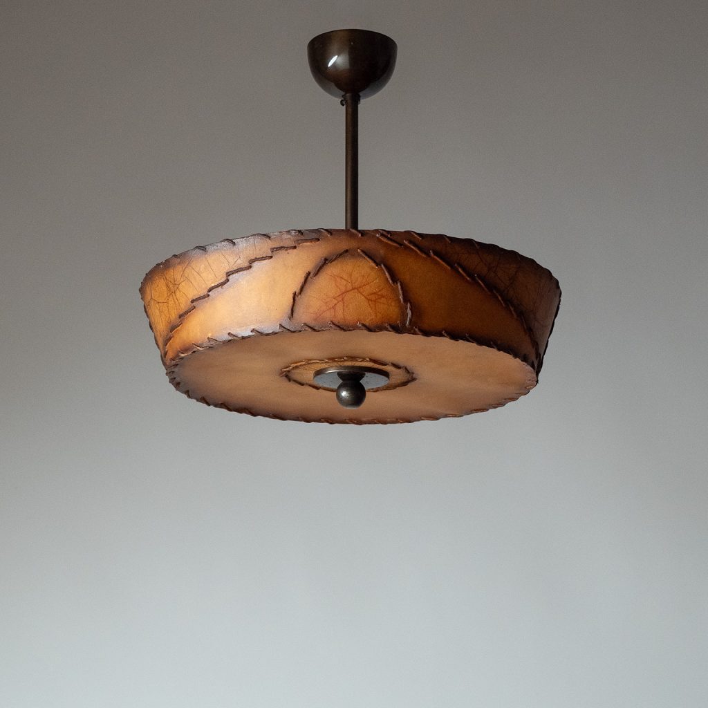 Swedish Parchment Paper Ceiling Light, 1930s