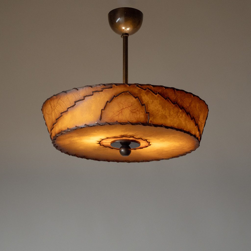 Swedish Parchment Paper Ceiling Light, 1930s