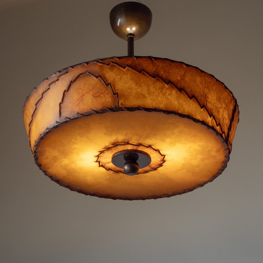 Swedish Parchment Paper Ceiling Light, 1930s