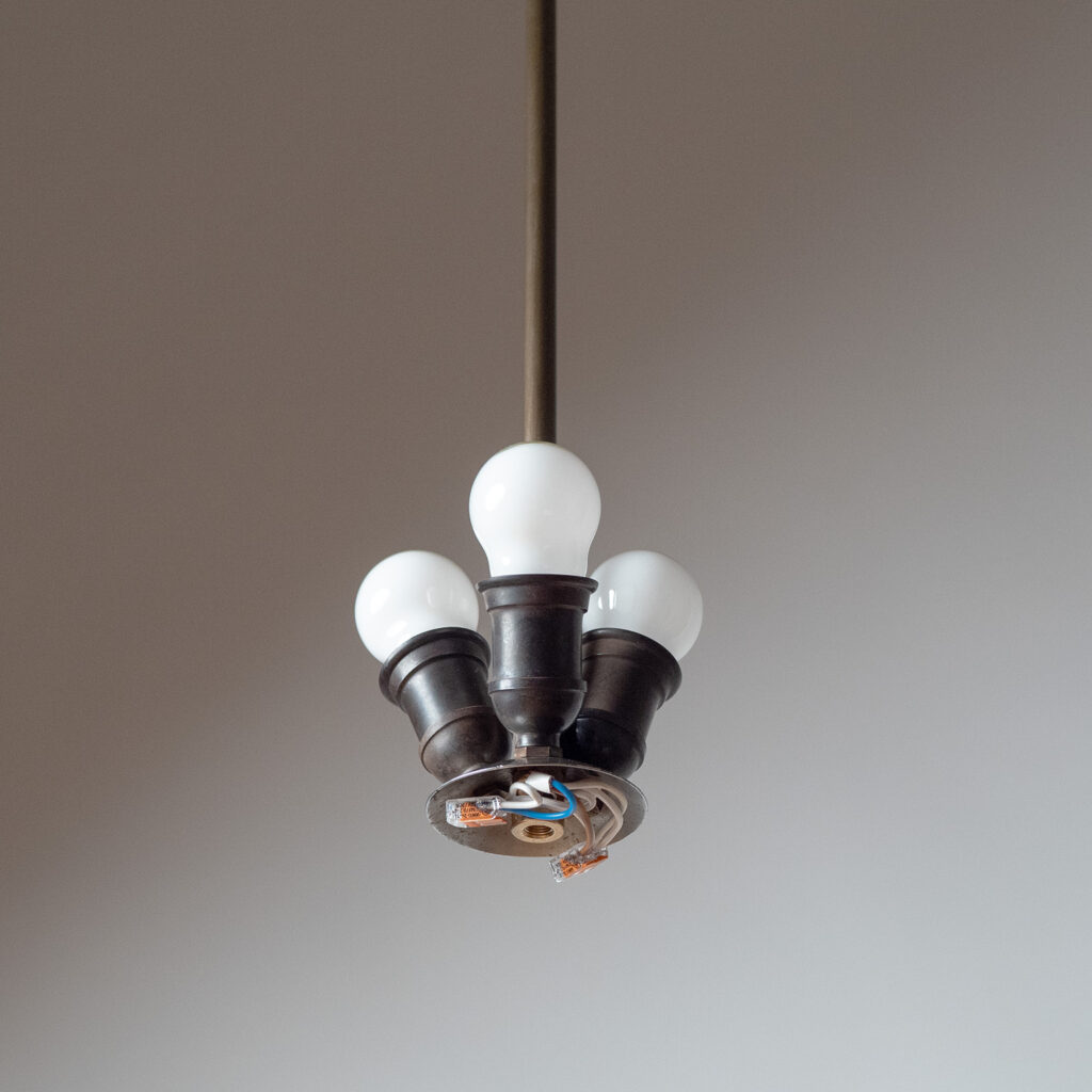 Large Austrian Brass And Glass Pendant, circa 1940