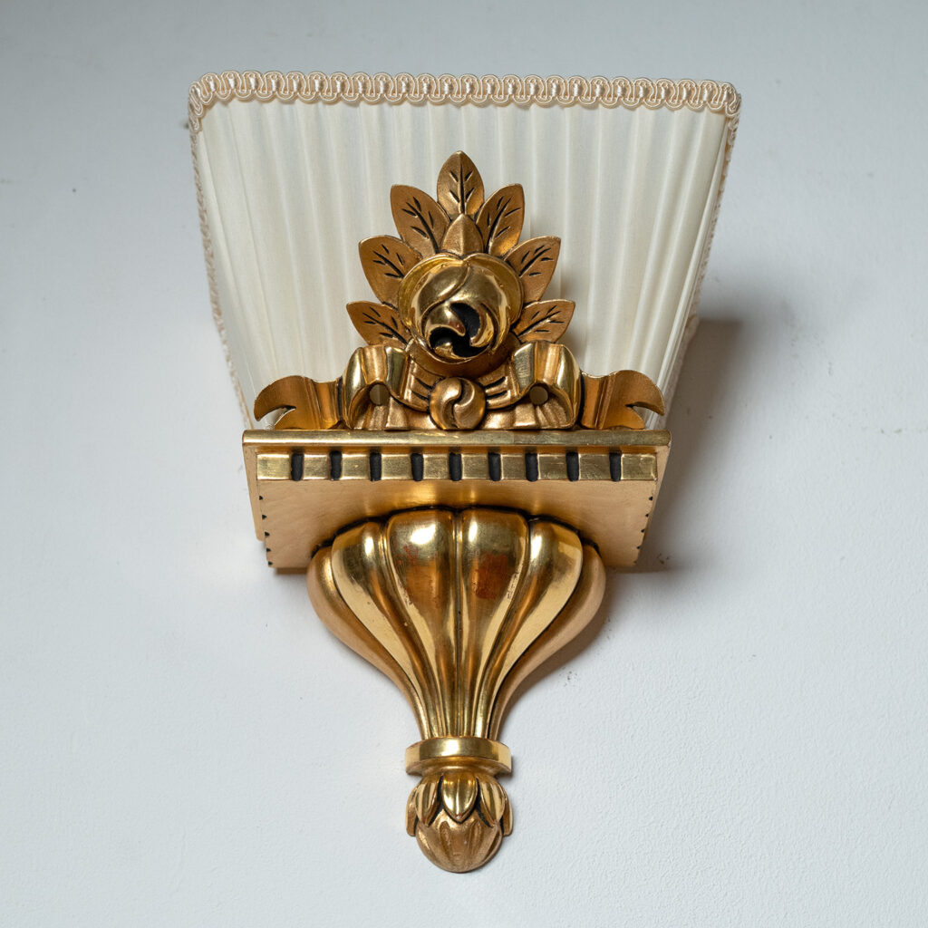 Swedish Giltwood Sconces, circa 1950