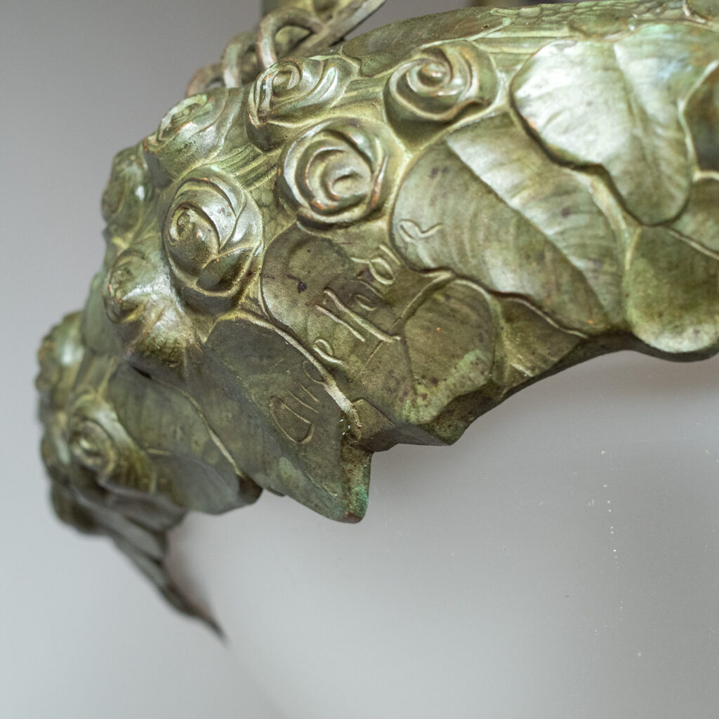 Alice Nordin Bronze Chandelier, Böhlmarks, circa 1912