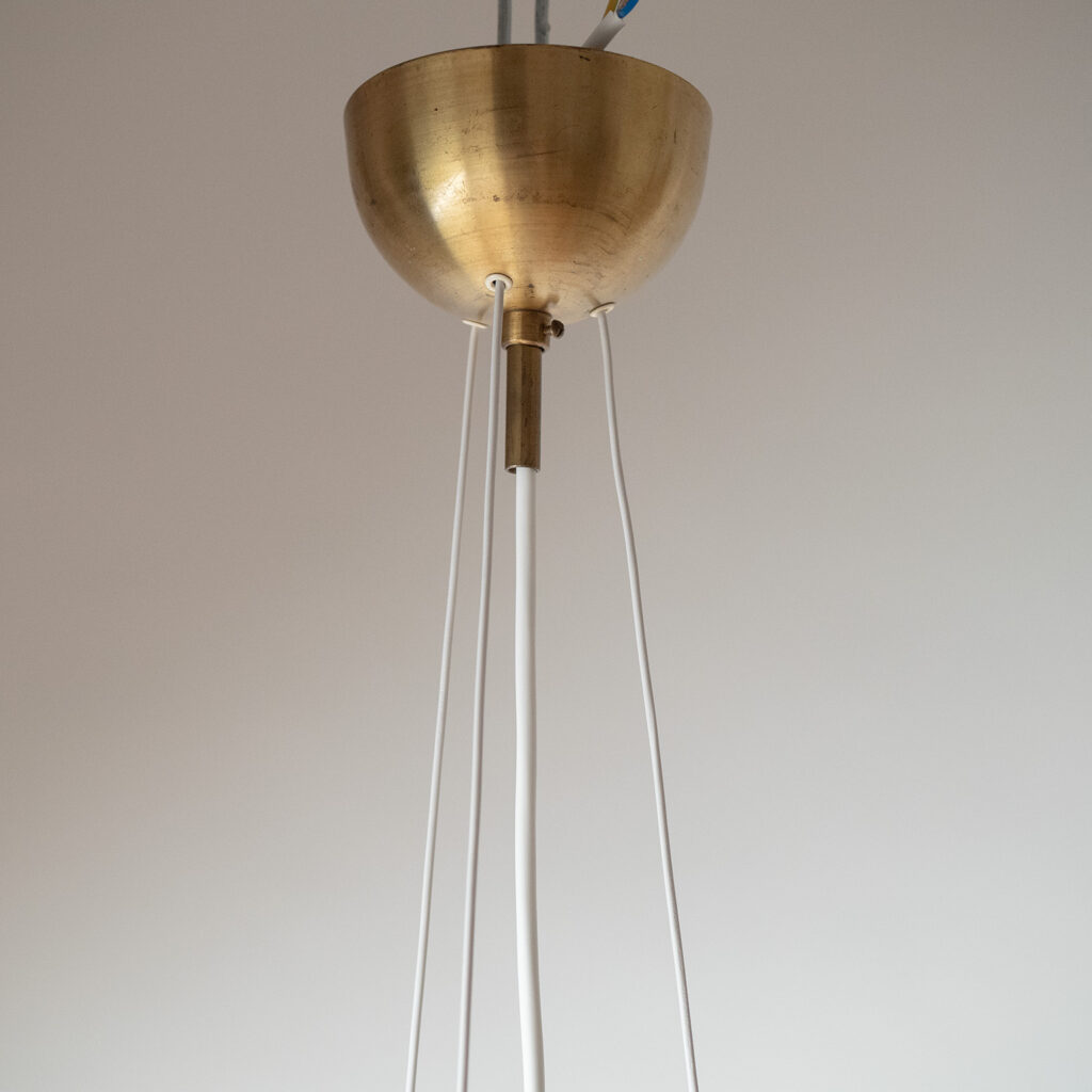 Swedish Dual Etched Glass Pendant, 1950s