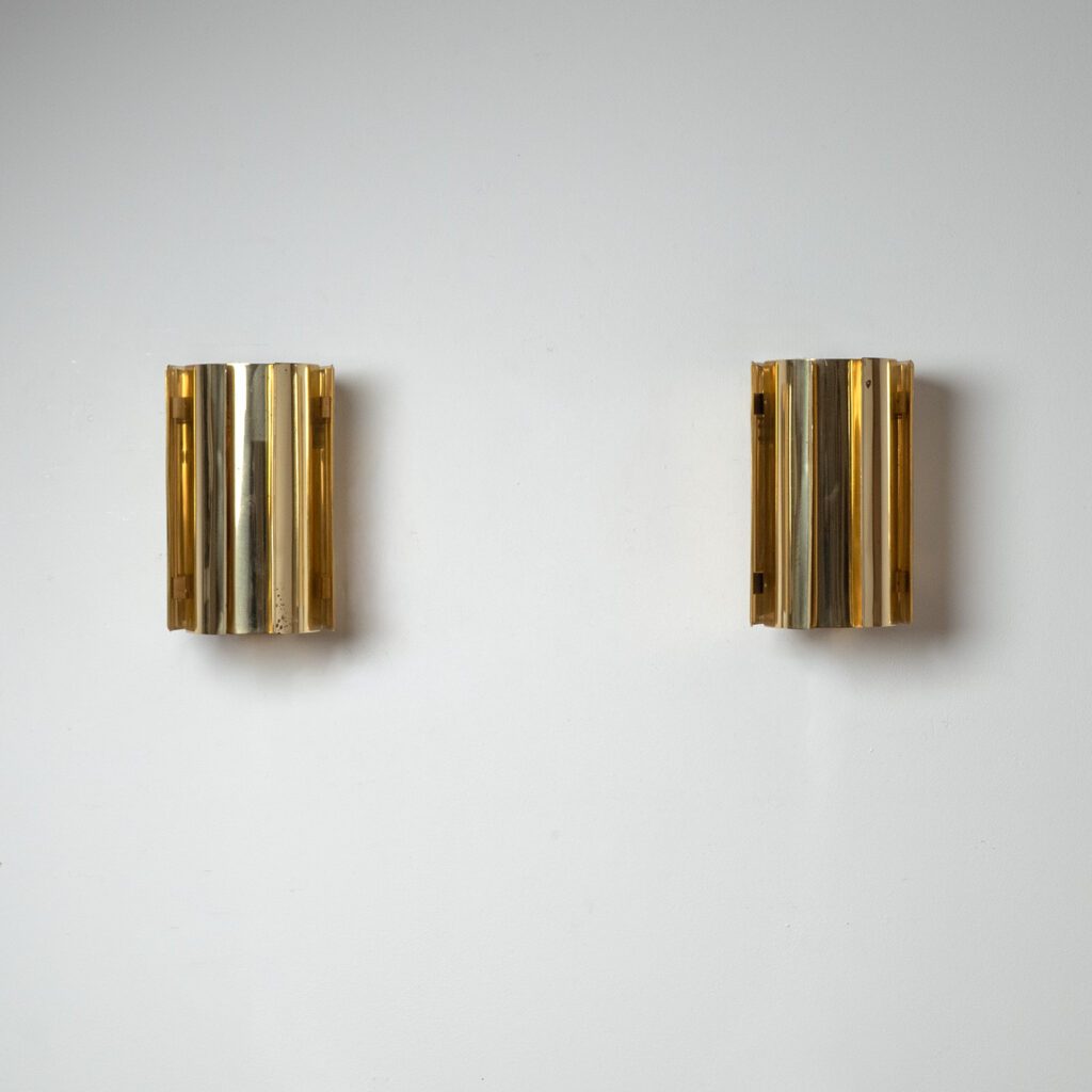 Brass Wall Lights By Falkenbergs, circa 1970