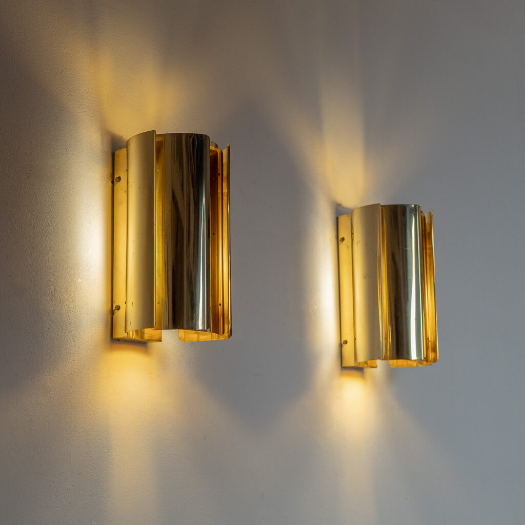 Brass Wall Lights By Falkenbergs, circa 1970