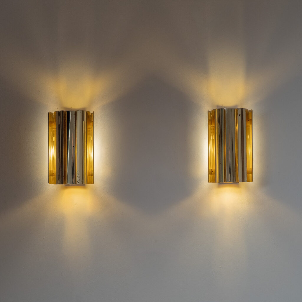 Brass Wall Lights By Falkenbergs, circa 1970
