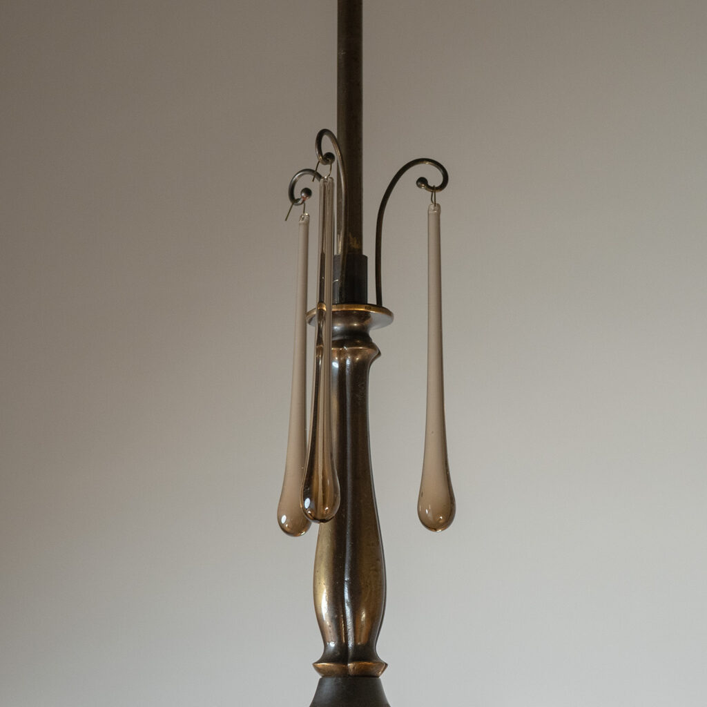 Swedish Bronze And Havana Glass Chandelier, circa 1930