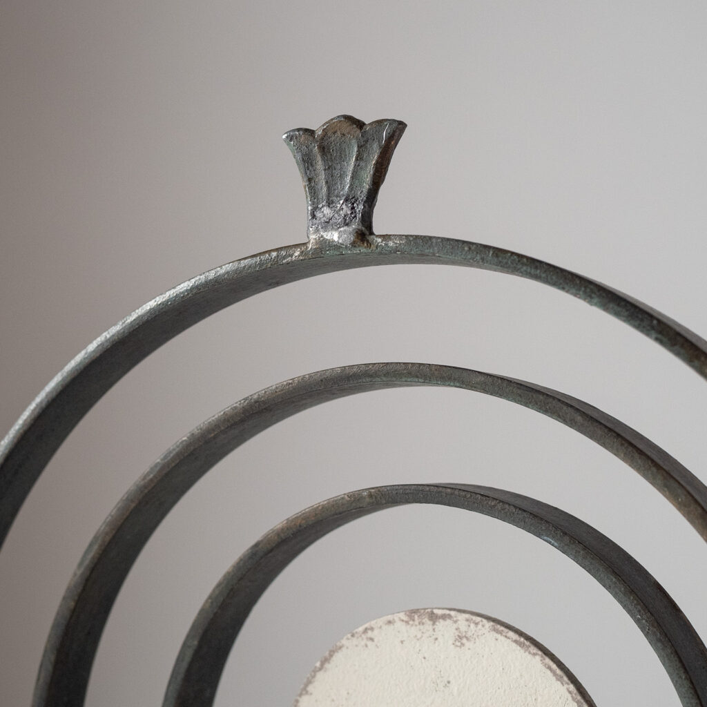 Swedish Patinated Iron Art Deco Table Lamp, 1930s