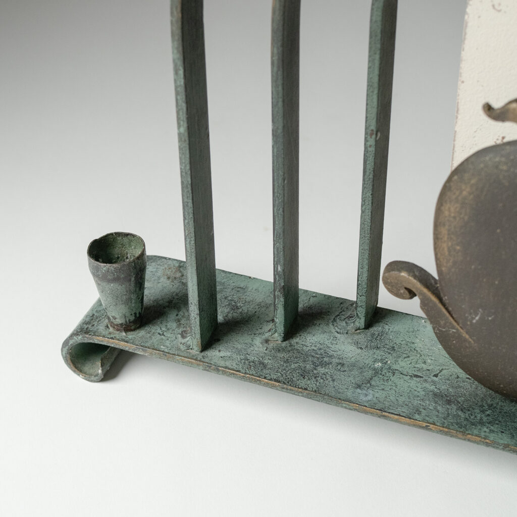 Swedish Patinated Iron Art Deco Table Lamp, 1930s