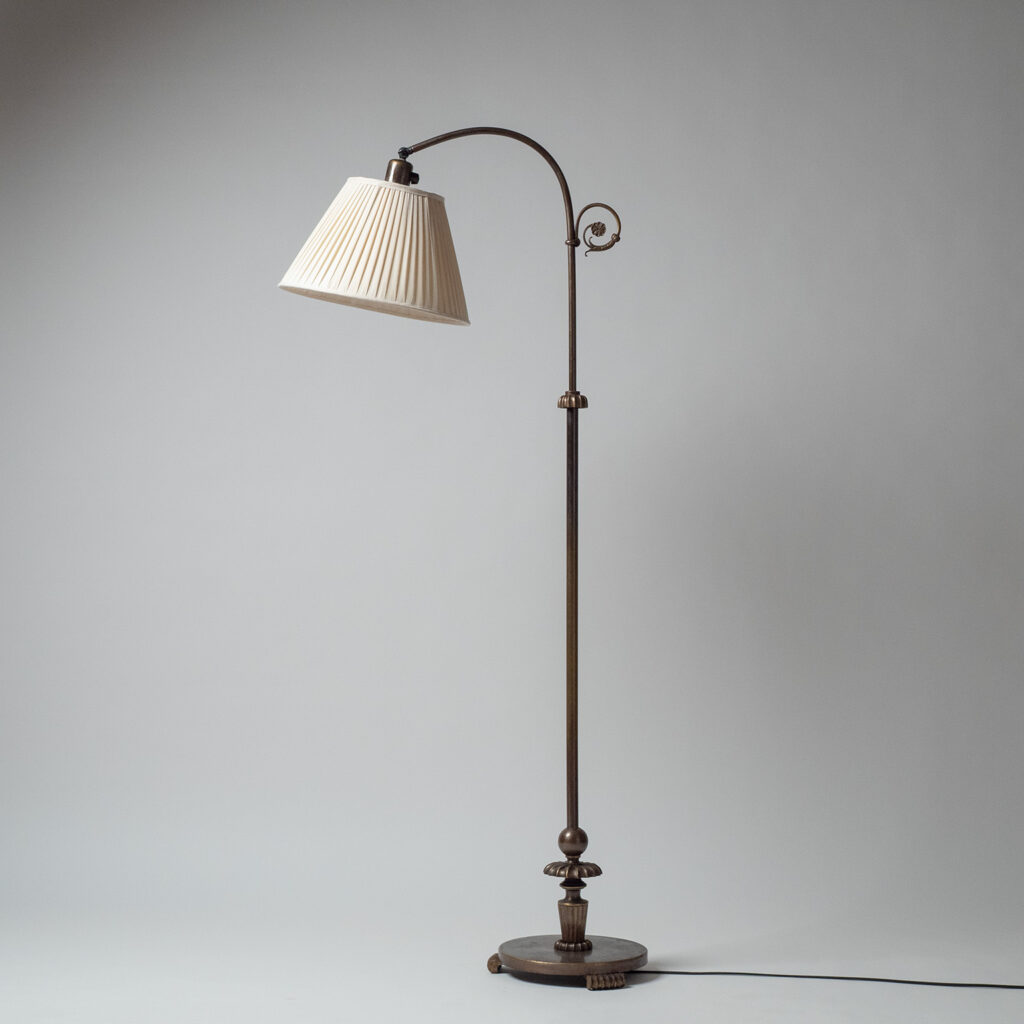Harald Notini Böhlmarks Patinated Brass Floor Lamp, circa 1940