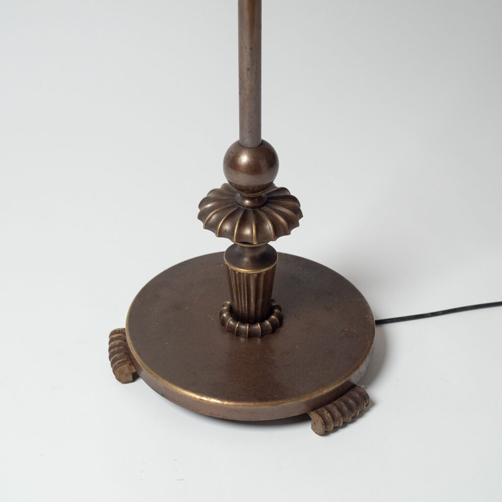 Harald Notini Böhlmarks Patinated Brass Floor Lamp, circa 1940