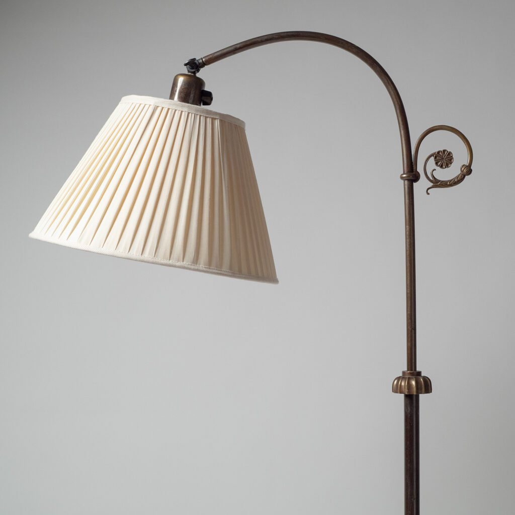 Harald Notini Böhlmarks Patinated Brass Floor Lamp, circa 1940
