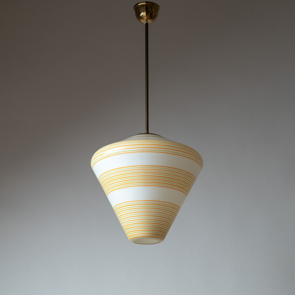 Austrian Striped Glass Pendant, circa 1950