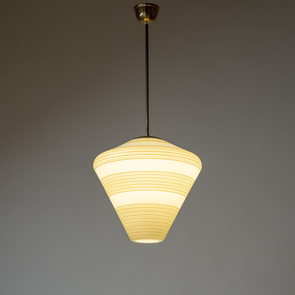 Austrian Striped Glass Pendant, circa 1950