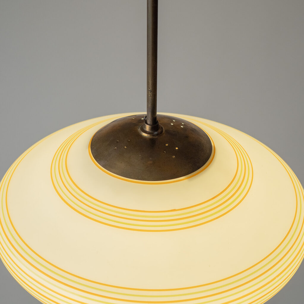 Austrian Striped Glass Pendant, circa 1950