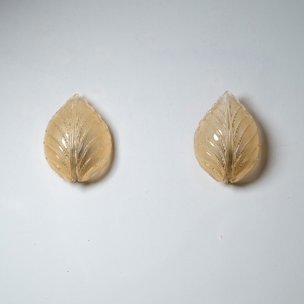 Orrefors Amber Glass Sconces, 1950s