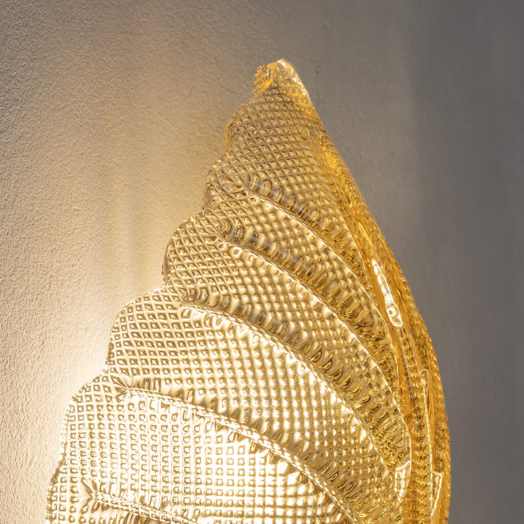 Orrefors Amber Glass Sconces, 1950s