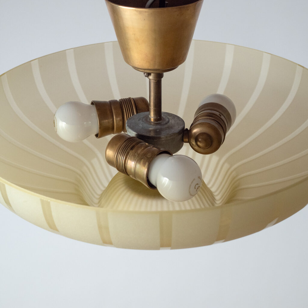 Harald Notini Striped Glass Ceiling Light, 1952