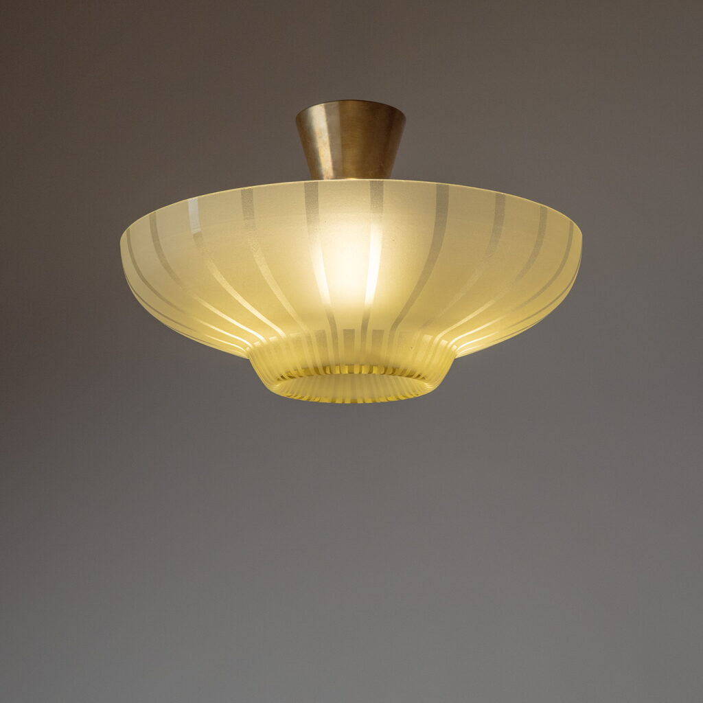 Harald Notini Striped Glass Ceiling Light, 1952
