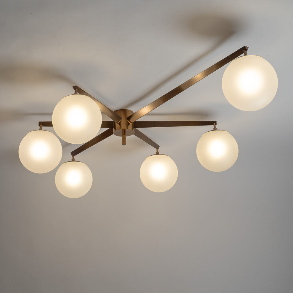 Angelo Lelii Stell A 6 Ceiling Light, circa 1960