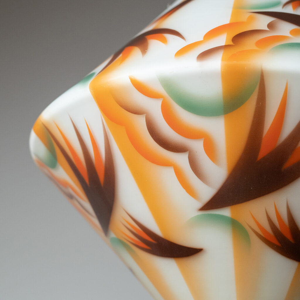 Art Deco Enameled Glass Pendant, circa 1930