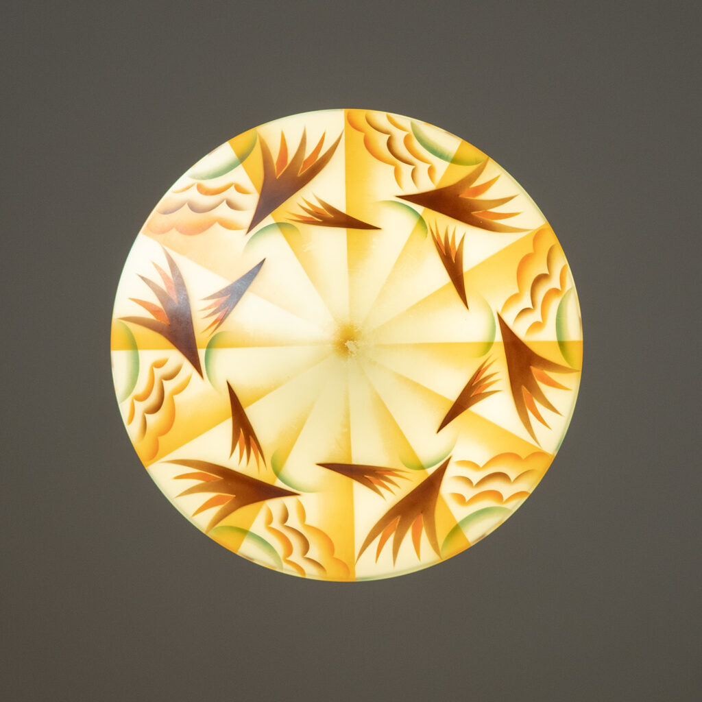 Art Deco Enameled Glass Pendant, circa 1930