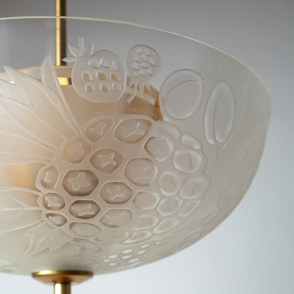 Glössner Dual-Glass Chandelier, 1946