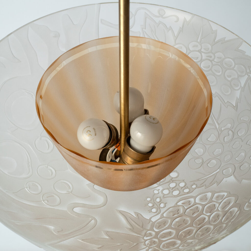 Glössner Dual-Glass Chandelier, 1946