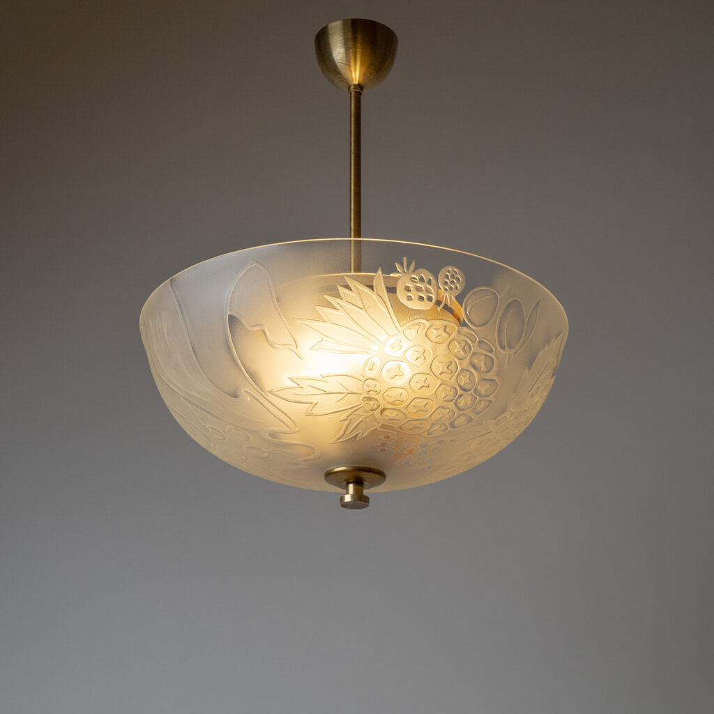 Glössner Dual-Glass Chandelier, 1946