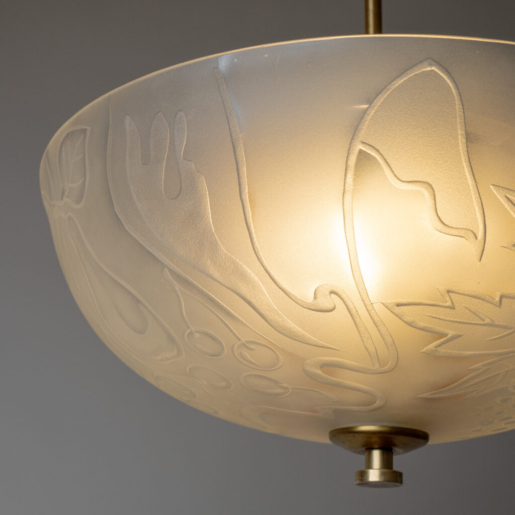 Glössner Dual-Glass Chandelier, 1946