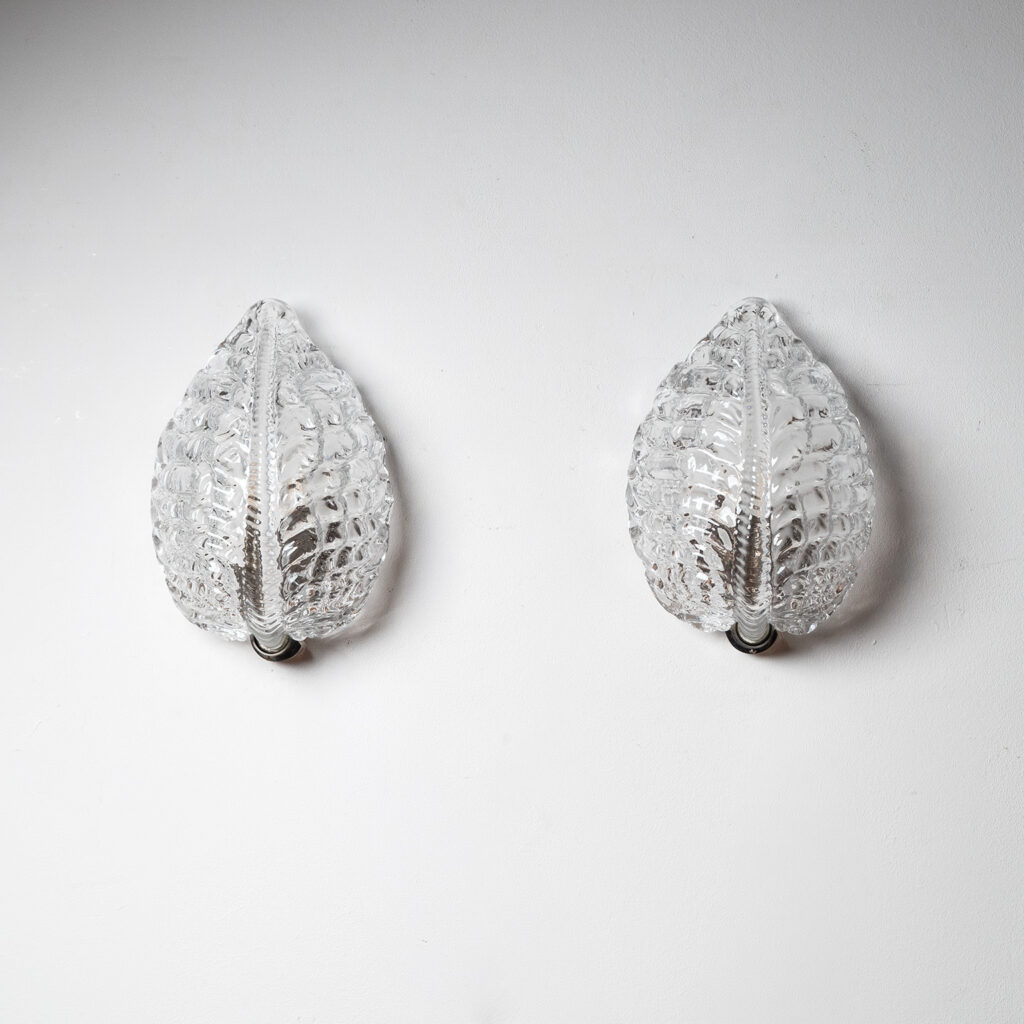 Fritz Kurtz Orrefors Glass Sconces, 1940s