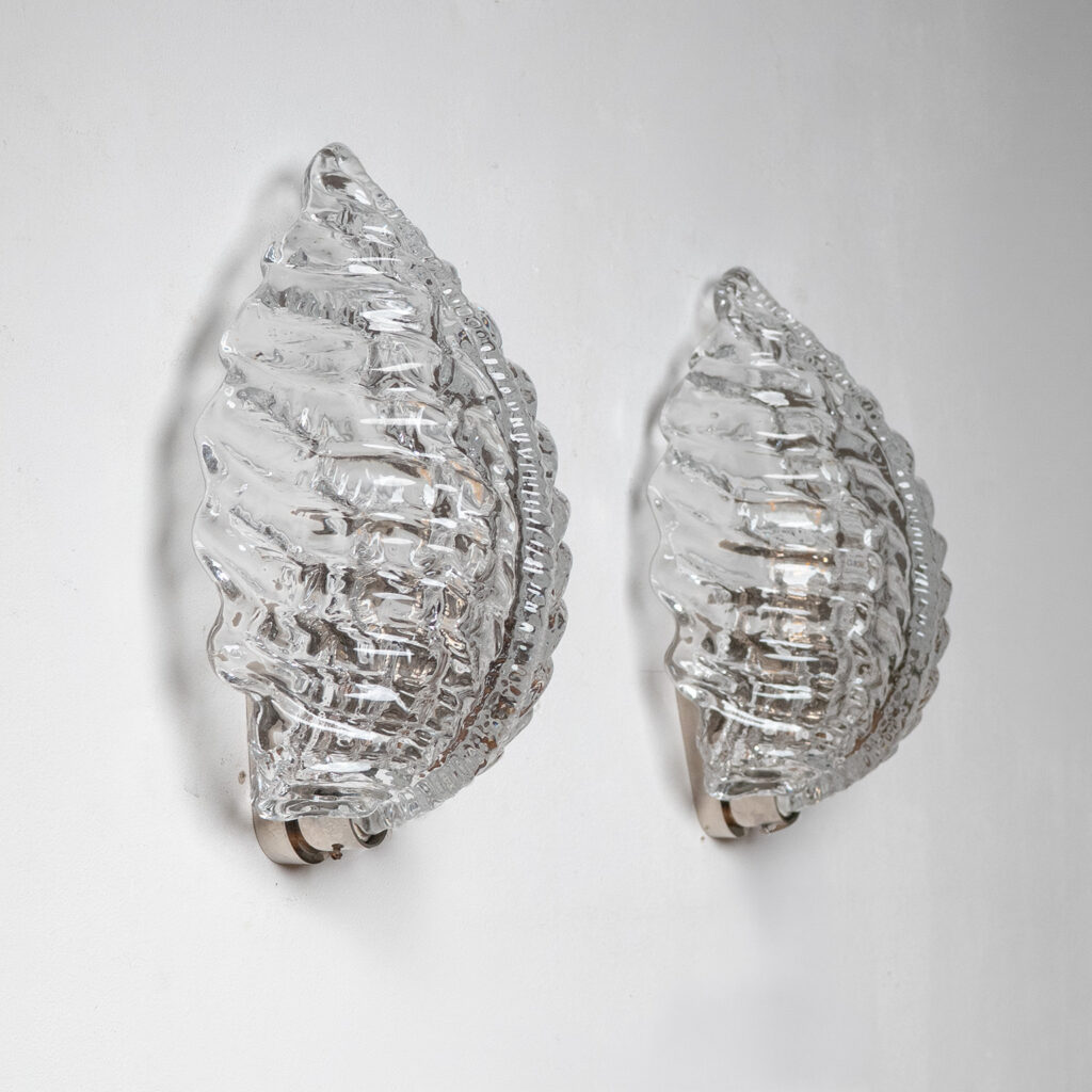 Fritz Kurtz Orrefors Glass Sconces, 1940s