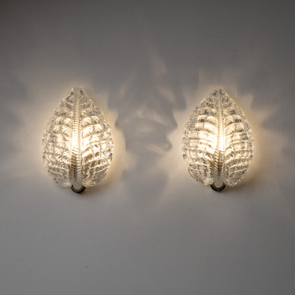 Fritz Kurtz Orrefors Glass Sconces, 1940s