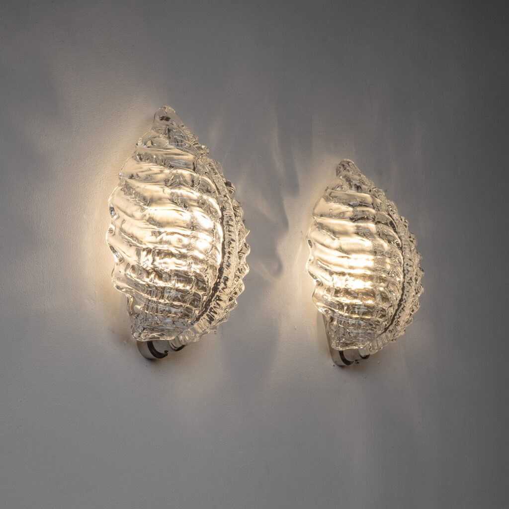 Fritz Kurtz Orrefors Glass Sconces, 1940s