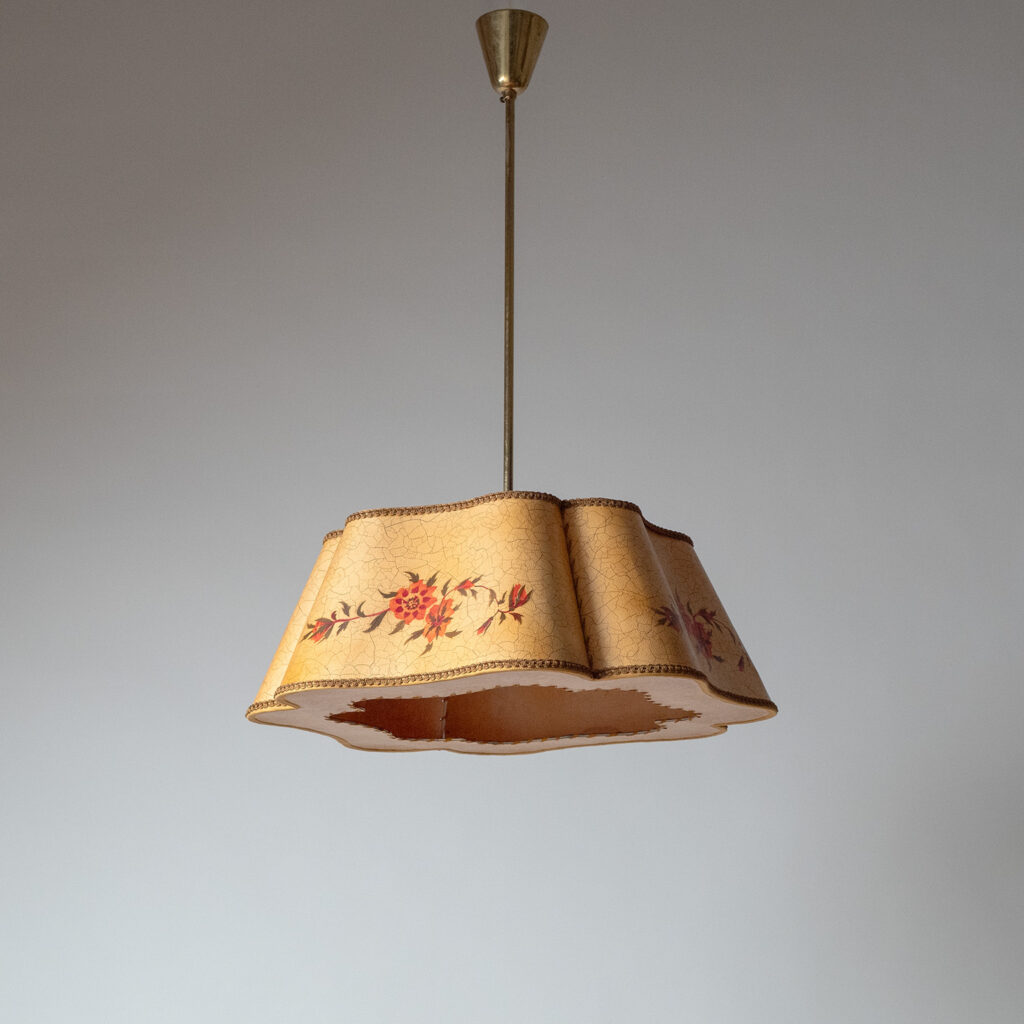 Austrian Parchment Paper Pendant, 1940s