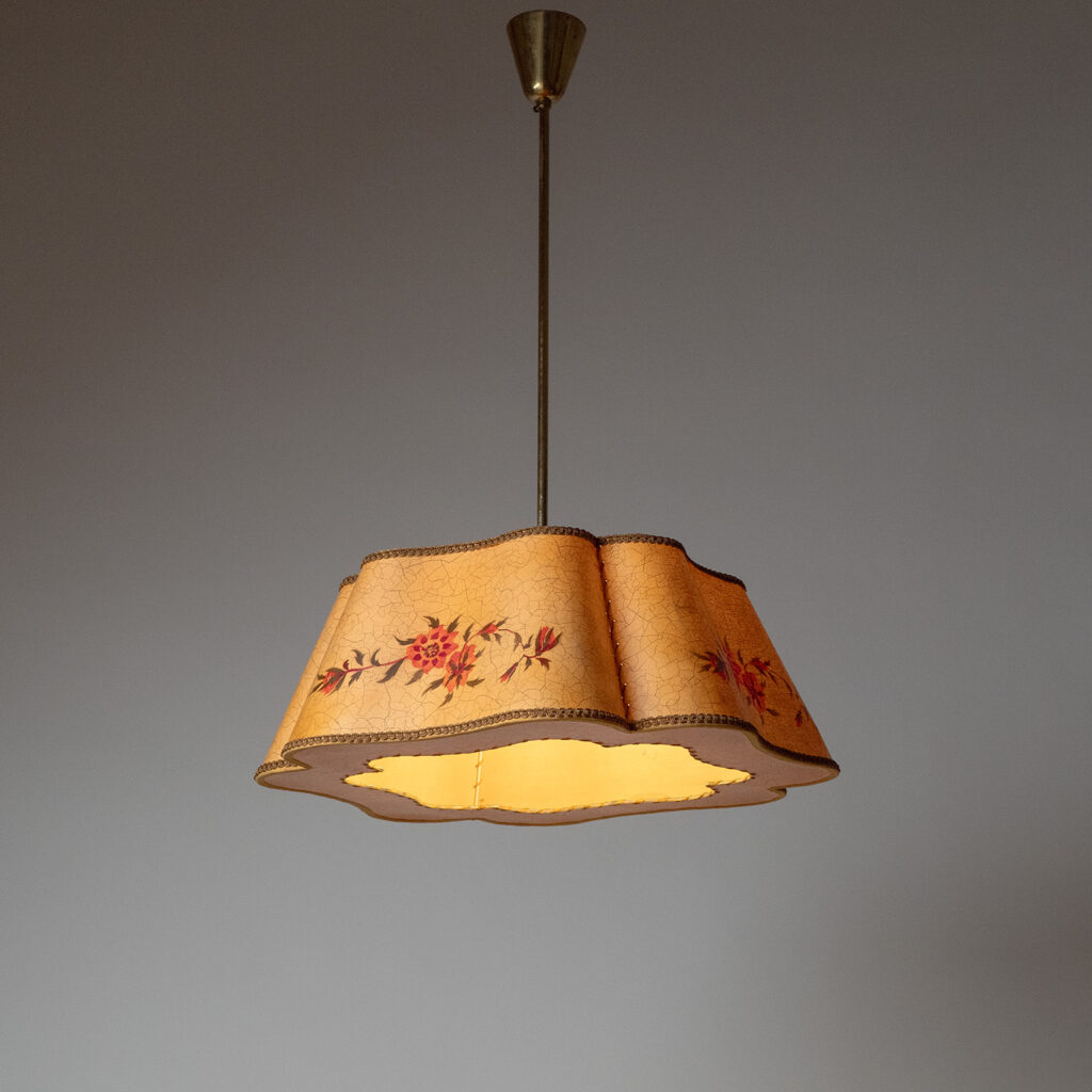 Austrian Parchment Paper Pendant, 1940s